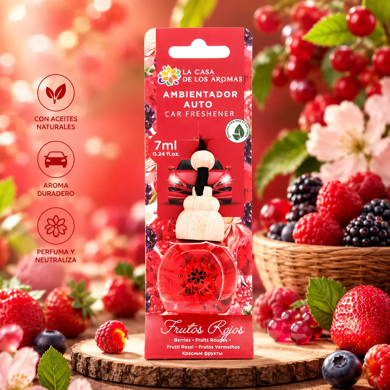 Désodorisant Auto Fruits Rouges 7ml – La Casa de los Aromas