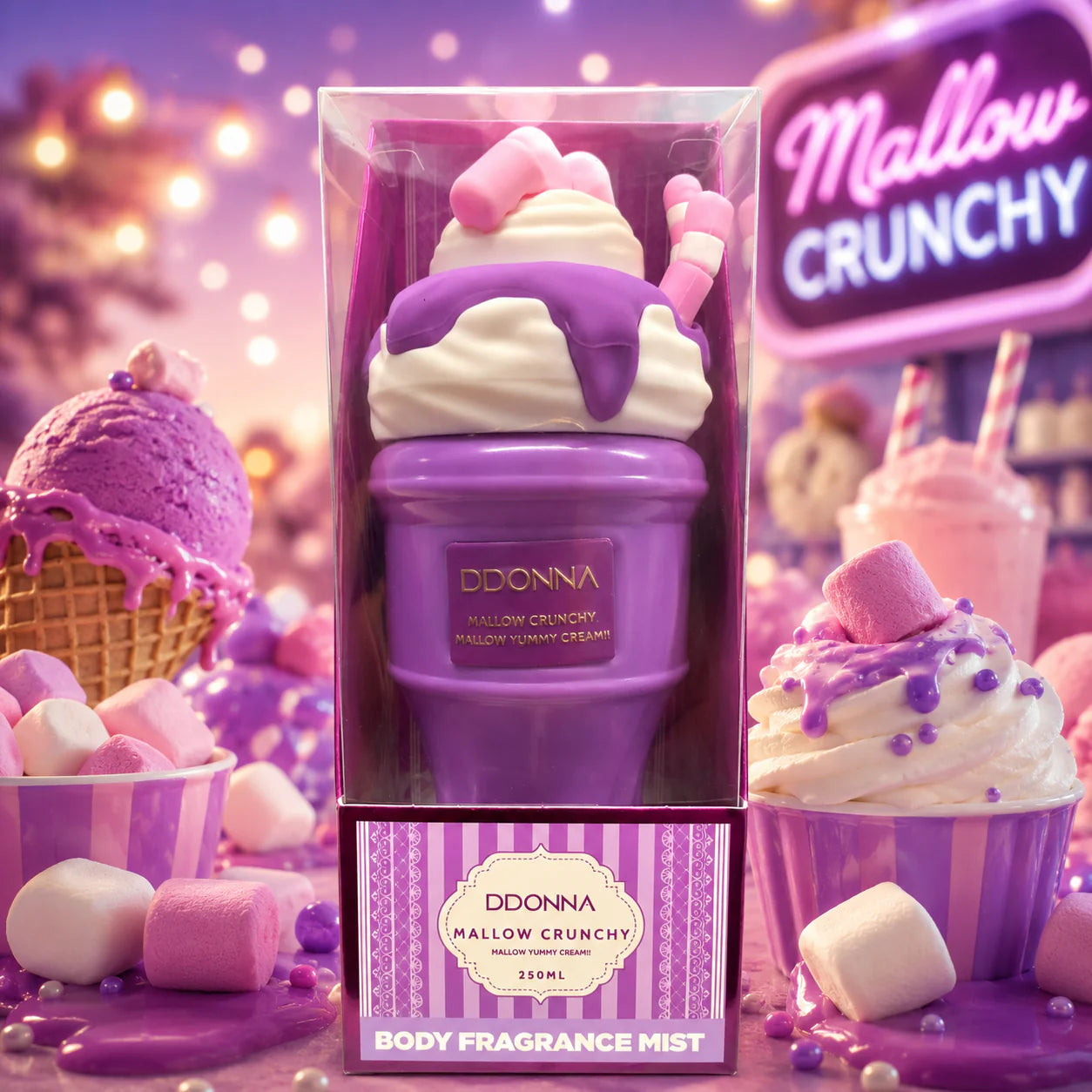Mallow Crunchy (Gamme Yummy Cream) - Brume Parfumée Corps & Cheveux –  par D'DONNA