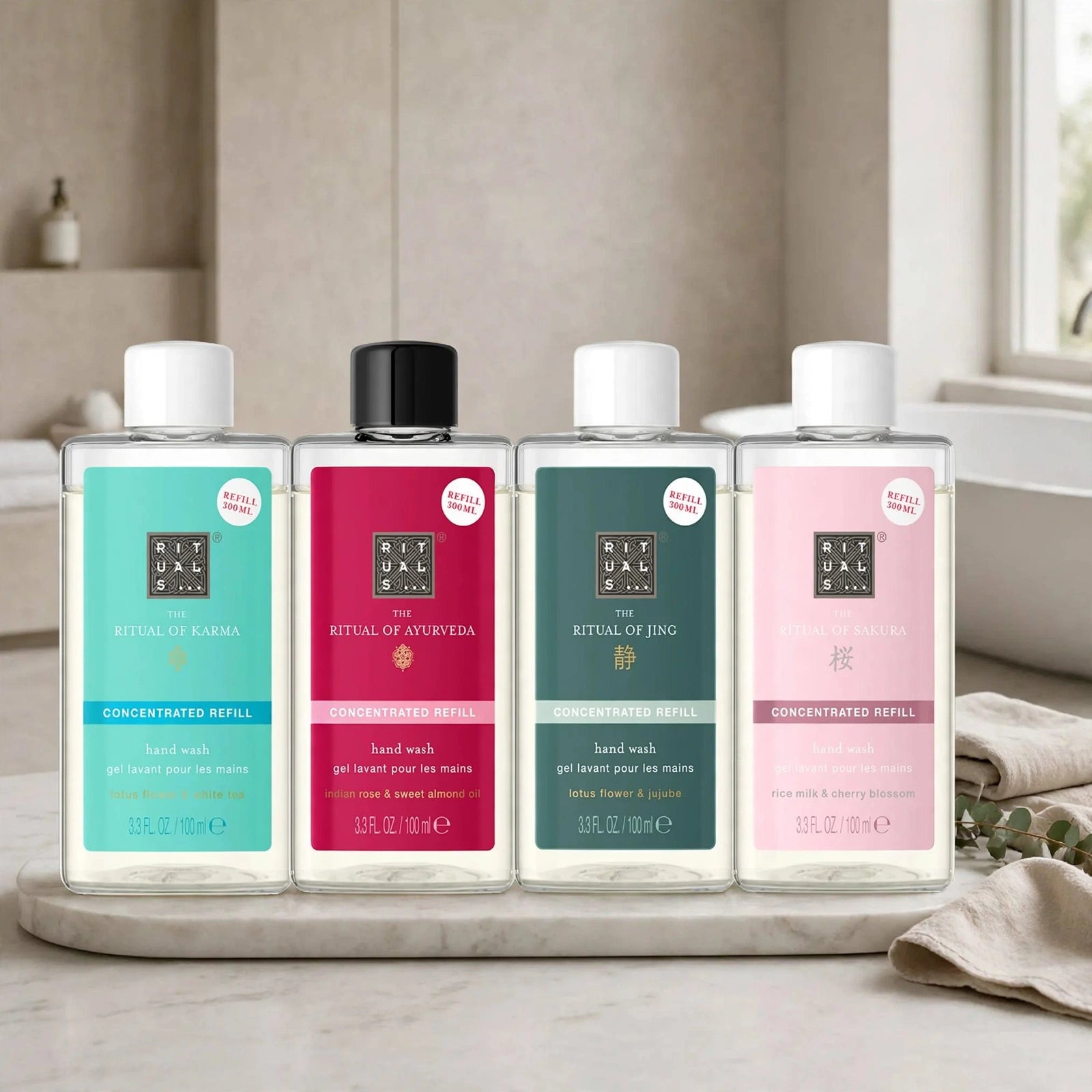 Recharges Concentrées Gel Lavant Mains Rituals – Voyage Sensoriel & Éco-responsable