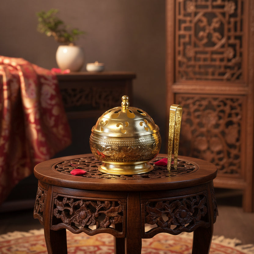 Encensoir en métal doré