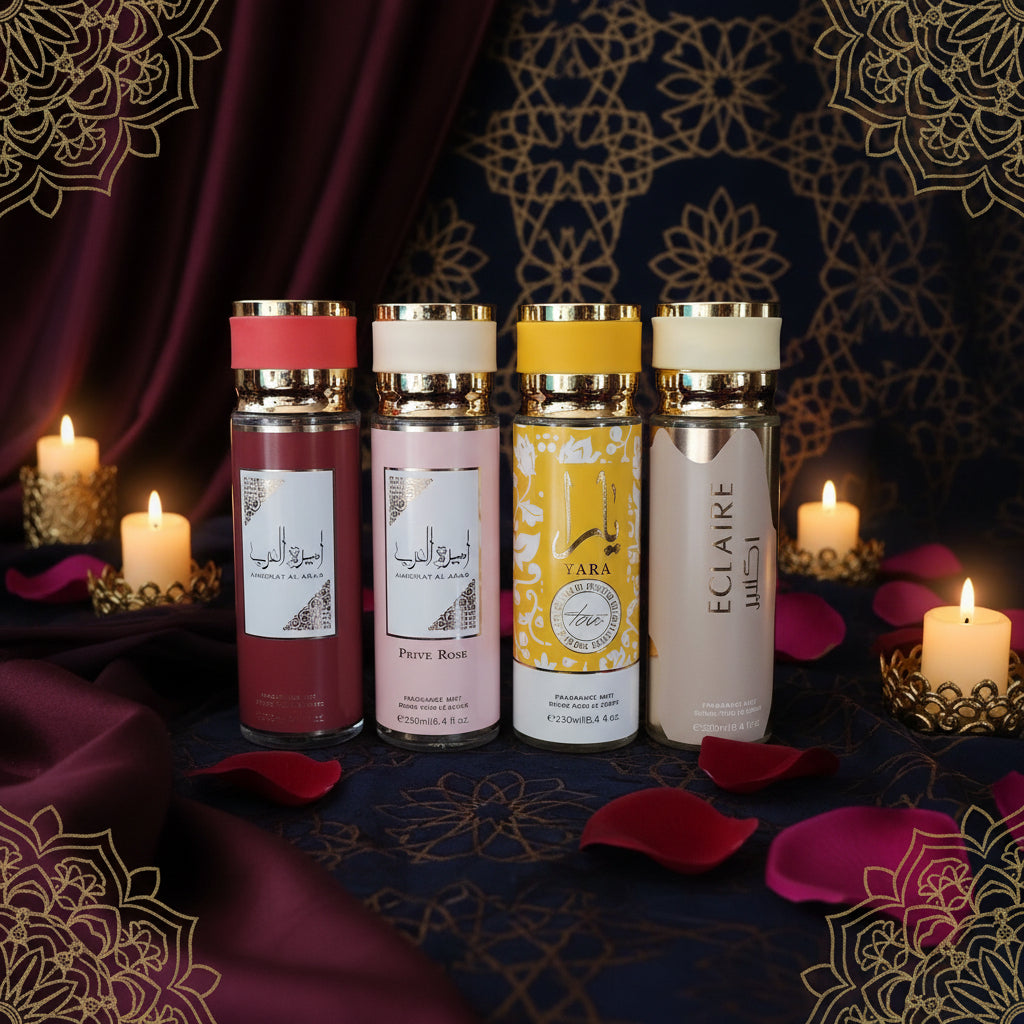 Lot N° 1 de 4 Brumes de Dubaï Incontournables (250ml) – L’Essence du Luxe Oriental