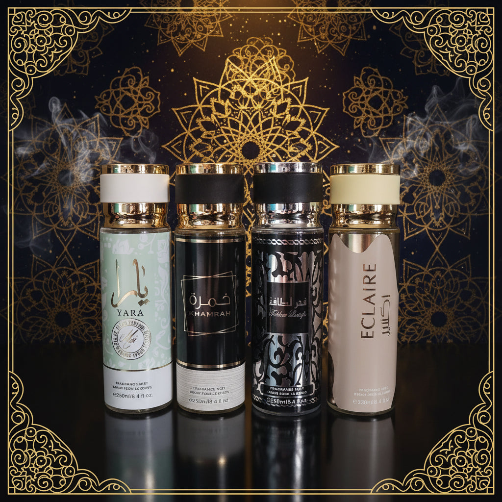Lot N° 2 de 4 Brumes de Dubaï Incontournables (250ml) – L’Essence du Luxe Oriental
