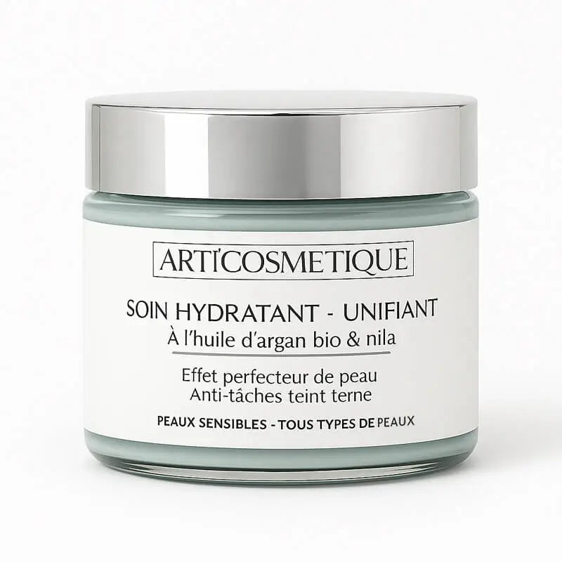 Soin hydratant et unifiant à l'huile d'argan bio et nila - ARTICOSMETIQUE