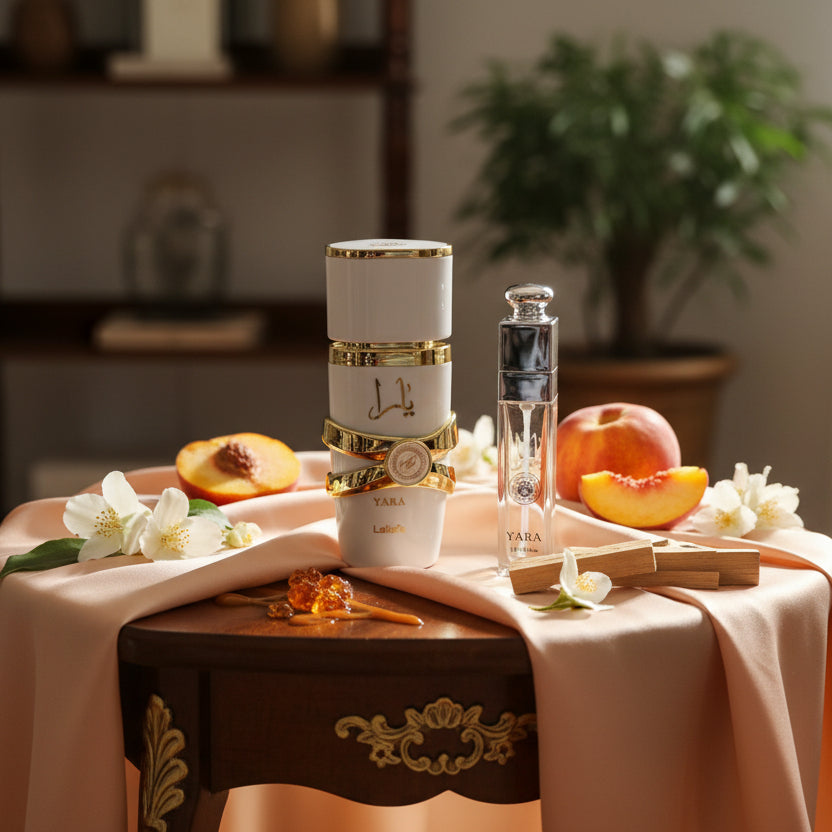 Lot petit budget coffret Yara blanc eau de parfum 30 ml et un lip gloss 4 ml