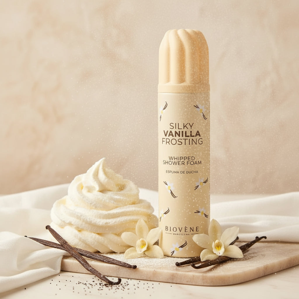 Mousse de Douche Fouettée Silky Vanilla Frosting – Biovène (250 ml)