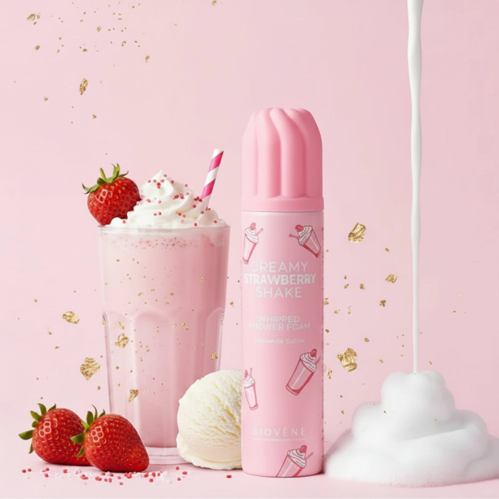 Mousse de Douche Fouettée Dreamy Strawberry Shake – Biovène (250 ml)