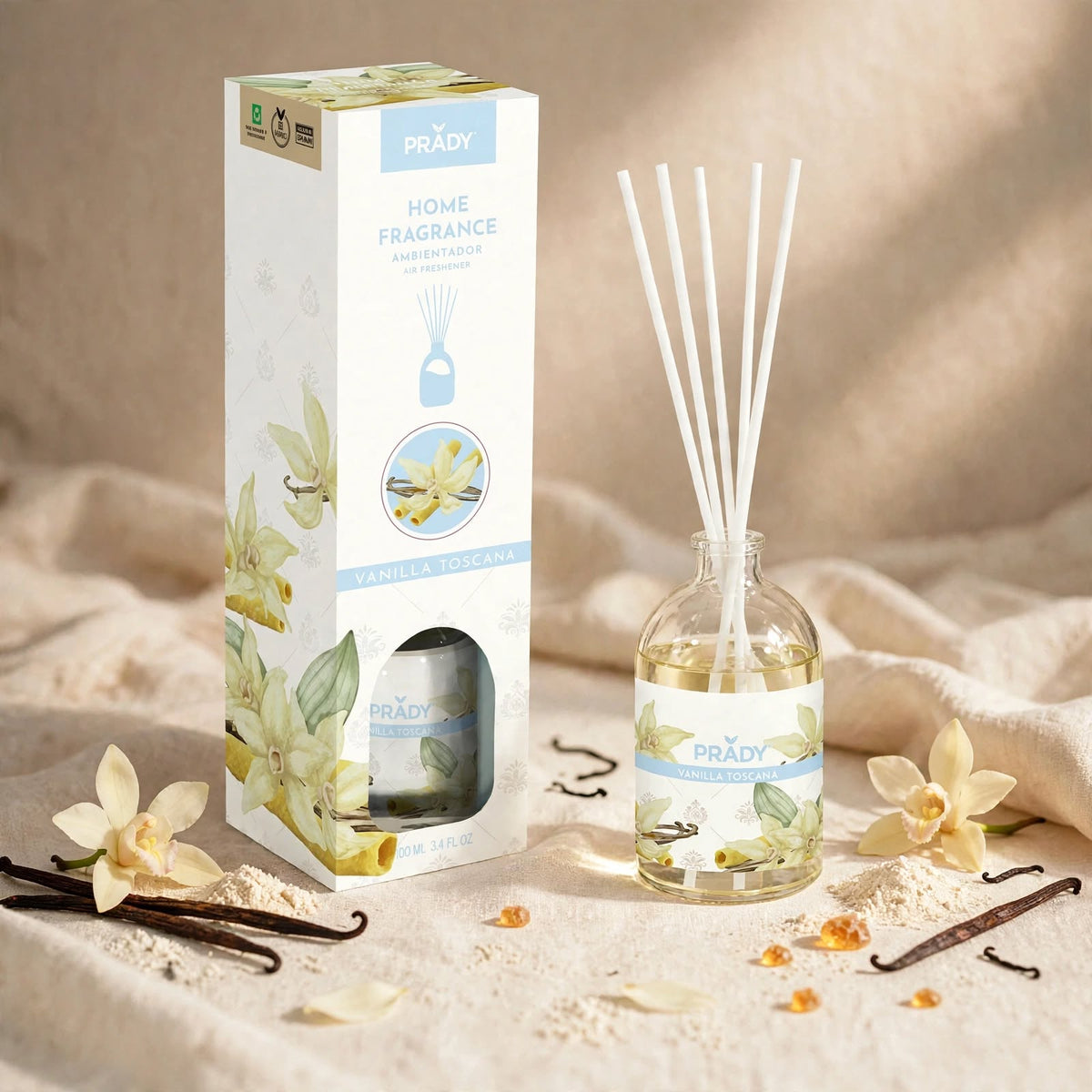 Diffuseur d’Ambiance Mikado Prady – Vanille de Toscane (100 ml)