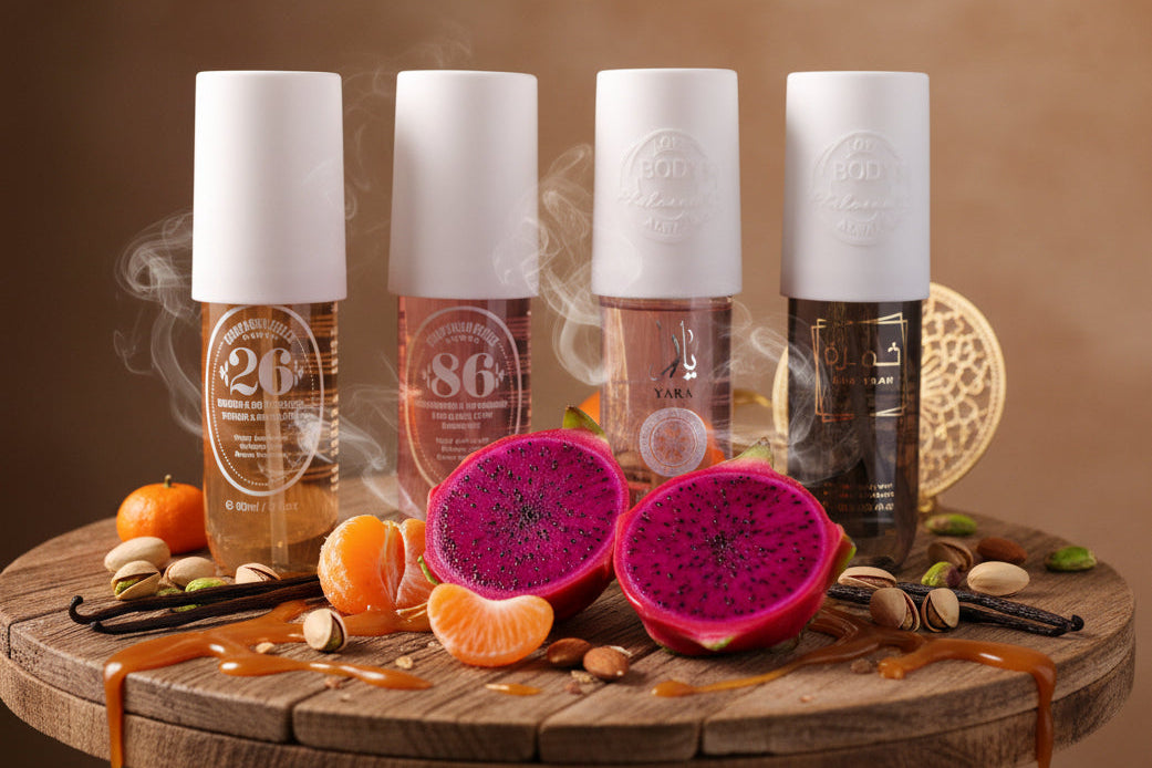 Set van 4 Sol Inspiration gezichtsmists (90 ml) en Lattafa gezichtsmists (100 ml)