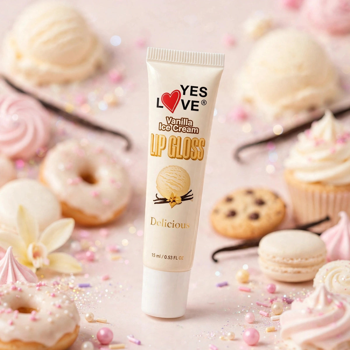 Lip Gloss Hydratant et Gourmand YES LOVE – Collection "Delicious"