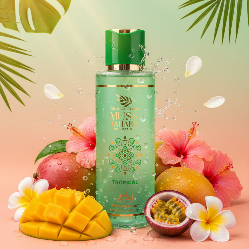 Brume Parfumée Corps & Cheveux – Musk Tahara Collection Tropical par Mamlakat Al Oud (250ml)