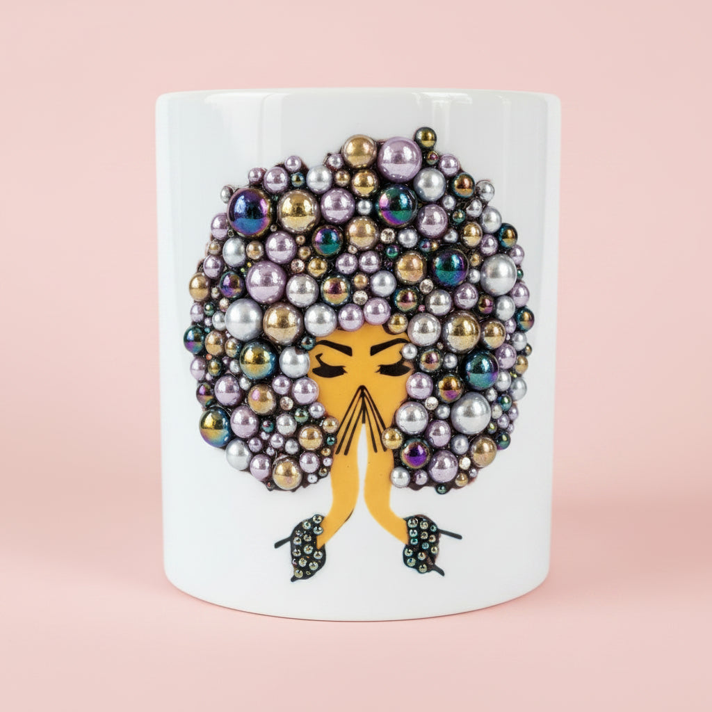 Mug personnalisé – Perles & Strass fait main