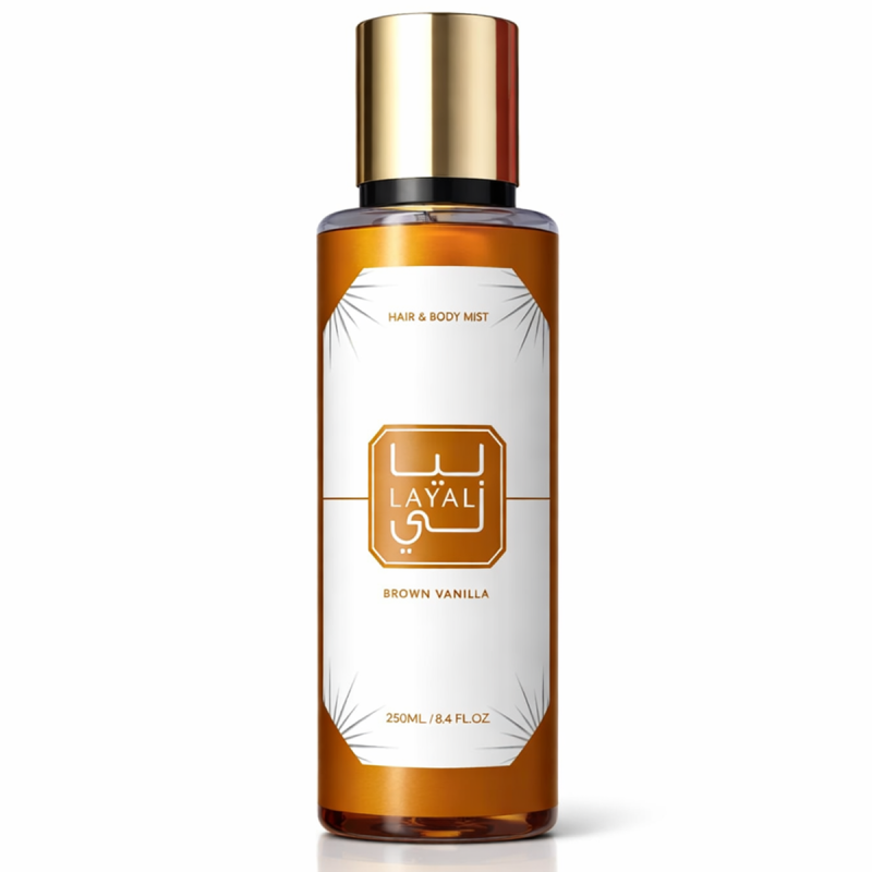 Brume Layali pour le corps et les cheveux - Brown Vanilla 250ml inspiration du Vanilla 28 de KAYALI.
