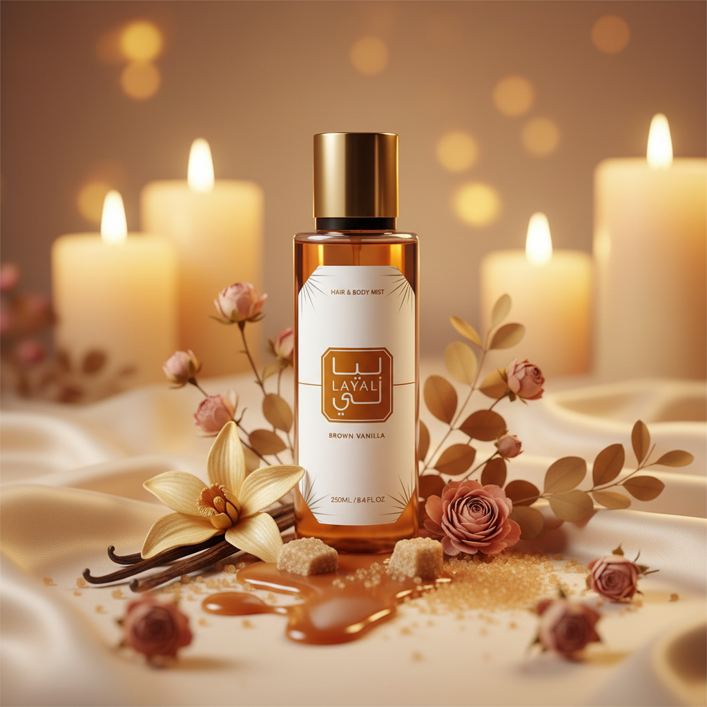 Brume Layali pour le corps et les cheveux - Brown Vanilla 250ml inspiration du Vanilla 28 de KAYALI.
