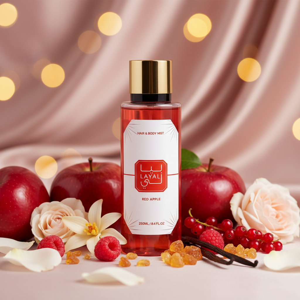 Brume Layali pour le Corps et Cheveux - Red Apple 250ml inspiration du Eden Juicy Apple | 01 de Kayali