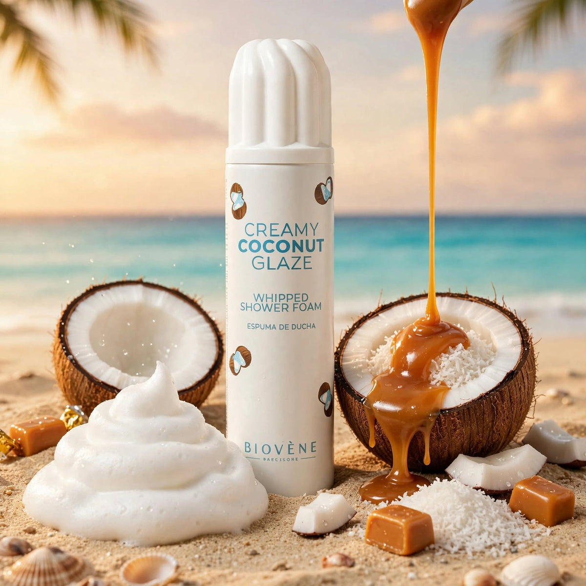 Mousse de Douche Fouettée Creamy Coconut Glaze – Biovène (250 ml)